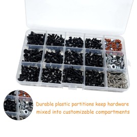 520pcs Universal RC Screw Kit Screws Assortment Set, Hardware Fasteners for Traxxas Redcat Arrma Axial RC4WD HSP HPI SCX10 Losi 1/8 1/10 1/12 1/16 Scale RC Crawler Cars Trucks