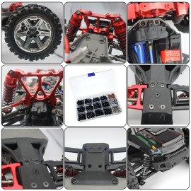 520pcs Universal RC Screw Kit Screws Assortment Set, Hardware Fasteners for Traxxas Redcat Arrma Axial RC4WD HSP HPI SCX10 Losi 1/8 1/10 1/12 1/16 Scale RC Crawler Cars Trucks