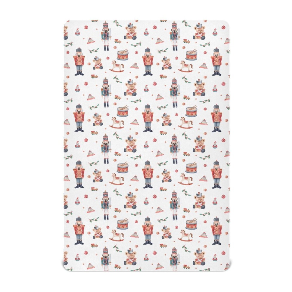 SDMKA Christmas Soldier Crib Sheets for Boys Girls - Portable Microfiber Fitted Crib Sheet for Standard Crib and Toddler Mattress, Soft & Breathable, 28x52 Inch
