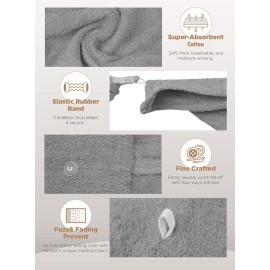 100% Cotton Hair Wrap Towels for Women, Pack of 3 - Multicolor - Head Towel Cap, Cotton Hair Turban Towel Wrap for Long Curly Anti Frizz Hair, Soft and Absorbent Cotton Hair Towels