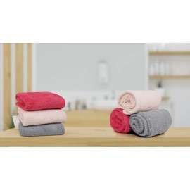 100% Cotton Hair Wrap Towels for Women, Pack of 3 - Multicolor - Head Towel Cap, Cotton Hair Turban Towel Wrap for Long Curly Anti Frizz Hair, Soft and Absorbent Cotton Hair Towels