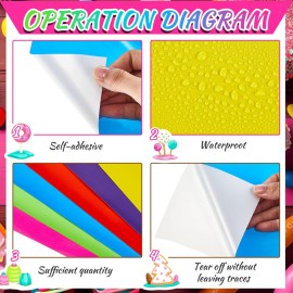 Skyygemm Colorful PVC Floor Stickers Candy Donut Theme Land Runway Rug Hallway Runner Rug Party Decoration for Halloween Trunk or Treat Car Decor(30 Pcs,11.8 x 7.8 Inch)