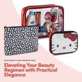 Hello Kitty Cosmetic Case Set - Girls, Boys, Teens, Adults - Officially Licensed Hello Kitty Travel Cosmetic Case 3 Piece Set (Red)