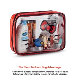 Hello Kitty Cosmetic Case Set - Girls, Boys, Teens, Adults - Officially Licensed Hello Kitty Travel Cosmetic Case 3 Piece Set (Red)