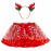 BEBAOVO Girl Christmas Tutu Skirt with Elk Headband, Christmas Dress with Xmas Tree/Santa Hat/Snow for Toddler Kids Girl Gift (Red, Small)