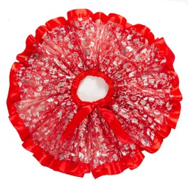 BEBAOVO Girl Christmas Tutu Skirt with Elk Headband, Christmas Dress with Xmas Tree/Santa Hat/Snow for Toddler Kids Girl Gift (Red, Small)