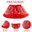 BEBAOVO Girl Christmas Tutu Skirt with Elk Headband, Christmas Dress with Xmas Tree/Santa Hat/Snow for Toddler Kids Girl Gift (Red, Small)