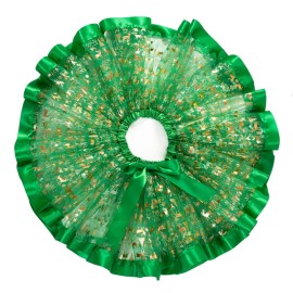 BEBAOVO Girl Christmas Tutu Skirt with Elk Headband, Christmas Dress with Xmas Tree/Santa Hat/Snow for Toddler Kids Girl Gift (Green, Small)