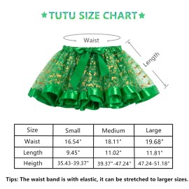 BEBAOVO Girl Christmas Tutu Skirt with Elk Headband, Christmas Dress with Xmas Tree/Santa Hat/Snow for Toddler Kids Girl Gift (Green, Small)