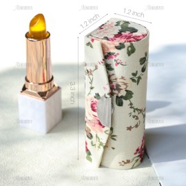 AUEAR, 4 Pack Floral Lipstick Case with Mirror for Purse Travel Holder