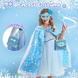 Golray Toys for Girl Gift Kids Makeup Kit & Princess Dress Up Set, Purse & Cape & Real Make up & Nail Polish & Wand, Birthday Gift Toys for Little Girls Toddlers Age 3 4 5 6 7 8 Year Old