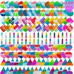 Pop Fidget Keychain Mini Fidget Toys Bulk 180 Pack Party Favors for Kids 3-5 4-8 Year Boys Girls Push Pops Bulk Stocking Pinata Stuffers Birthday Carnival Treasure Classroom Prizes Toddler