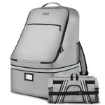 Car Seat Travel Bag,Padded Car Seats Backpack with Steel Cable Handle and Reflective Stripes, Large Durable Carseat Carrier Bag,Airport Gate Check Bag,Infant Seat Travel Bag with Shoulder Strap,Grey