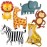 6 Pcs Safari Balloons,Jungle Safari Animals Foil Balloons,Giant Zoo Animal Balloon Zebra Elephant Monkey Lion Giraffe Leopard Shaped Animal Balloon for Zoo Wildlife Theme Birthday Party Decorations