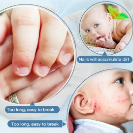 Leriton 20 Pcs Baby Nail Clippers Bulk Blue Fold Up Stainless Steel Finger Trimmer Cutter for Newborn Infant, Home Travel Nursery