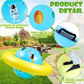 Poen Inflatable Dome Rocker Bouncer 63\'\'L x 63\'\'W x 39\'\'H, Blow up Climbing Rocker Kids Giant Inflatable Bouncer Seesaw Outdoor Roll and Play Seesaw Dome Toddler Gaint Balance Game with 6 Handle