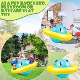 Poen Inflatable Dome Rocker Bouncer 63\'\'L x 63\'\'W x 39\'\'H, Blow up Climbing Rocker Kids Giant Inflatable Bouncer Seesaw Outdoor Roll and Play Seesaw Dome Toddler Gaint Balance Game with 6 Handle