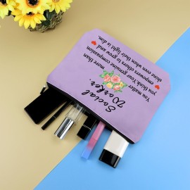 Social Worker Gifts Makeup Bag Social Work Appreciation Gift Thank You Gift Purple Cosmetic Bag Inspirational Gift for Social Worker Volunteer Coworkers Friends Christmas Thanksgiving Birthday Gift