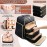 Ahzske Elegant Black Backpack Organizer, Holds 126 Nail Bottles, Extra Large Nail Kit Supplies Storage with 3 Removable Cases, PU Leather Organizer for Travel