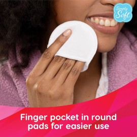 Simply Soft Reusable Cotton Rounds, 14 Count, Makeup Remover Pads for All Skin Types, Sustainable, Minimizes Waste, Dermatologically Tested (7 Rounds and 7 Squares with 1 Washable Mesh Bag)