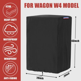 Rilime Wagon Cover Compatible with Wonderfold Wagon W4 Original(Cover Only),Waterproof 420D Stroller Wagon Covers for Keenz Wagon Stroller 4 seater-29 L x 28 W x 43 H