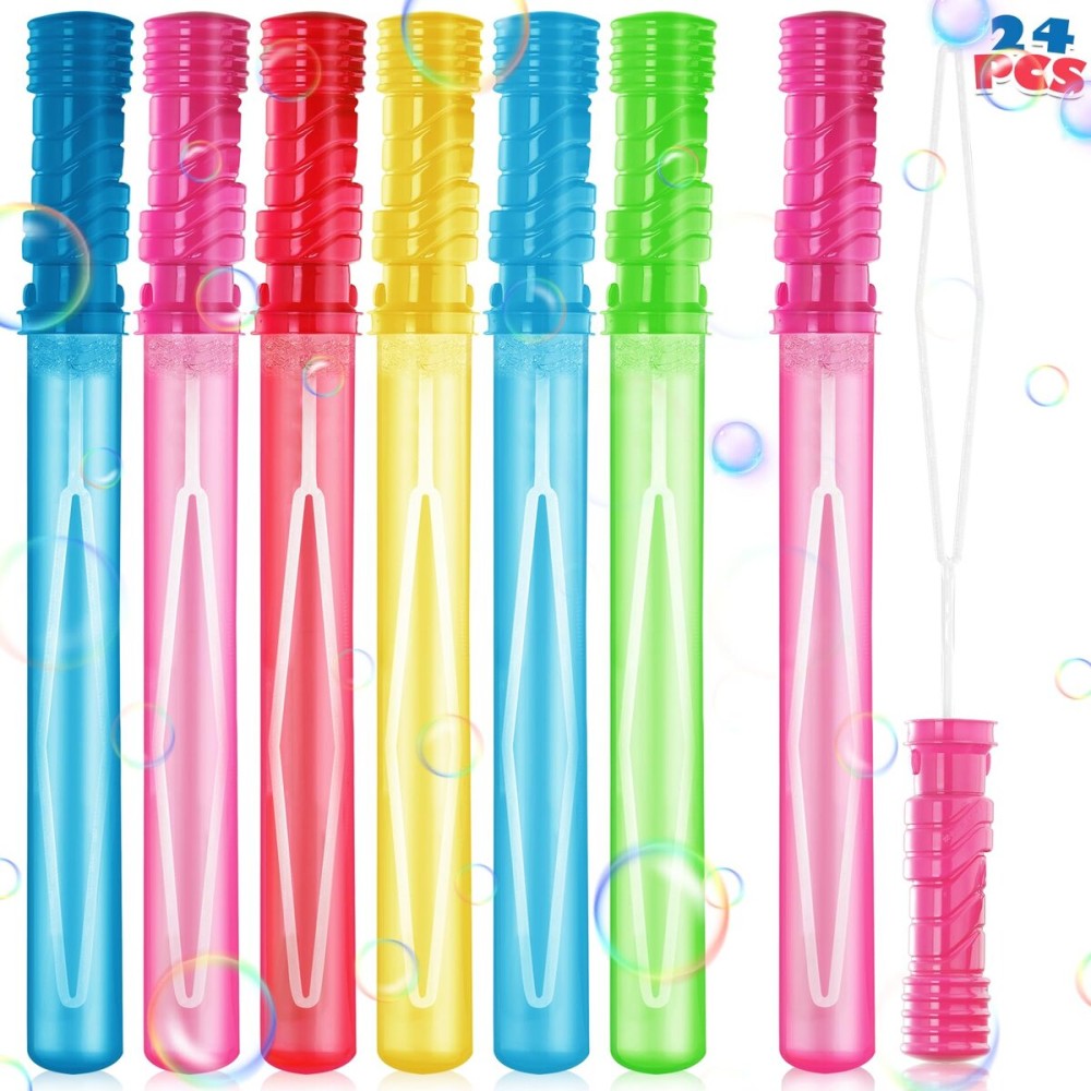 AuroTops 24 PCS 15\'\' Big Bubble Wands Bulk for Party Favor, Bubble Maker for Kids, Bubble Blower for Carnival Prizes, Easter, Goodie Bags, Birthday, Summer Outdoor Indoor Activity