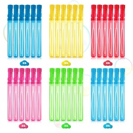 36PCS 15 inches Big Bubble Wands - Bubble Bulk in 6 Colors, Bubble Wands for Kids Summer Toy Party Favors, Birthday, Easter, Valentine Day, Carnival Prizes, Wedding, Outdoor Gifts for Girls & Boys