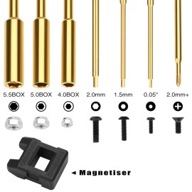 AIYIHOBBY Multifunctional 1/18 1/24 RC Car Stand RC Work Stand RC Repair Stand with RC Screwdrivers RC Tool Kit for Traxxas TRX4M Axial SCX24 AX24 FMS FCX24 RC Crawler (Black Gold)