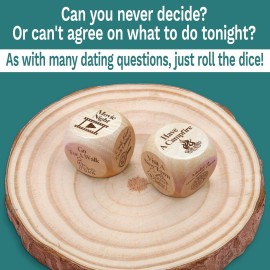 JCHCAMRY 2 Pcs Anniversary Wooden Activity Date Night Decision Dice Decider Valentines Day Gifts for Him Her Christmas Birthday Gifts for Husband Wife Boyfriend Girlfriend Men Women Gifts