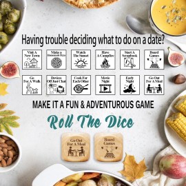 JCHCAMRY 2 Pcs Anniversary Wooden Activity Date Night Decision Dice Decider Valentines Day Gifts for Him Her Christmas Birthday Gifts for Husband Wife Boyfriend Girlfriend Men Women Gifts