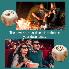 JCHCAMRY 2 Pcs Anniversary Wooden Activity Date Night Decision Dice Decider Valentines Day Gifts for Him Her Christmas Birthday Gifts for Husband Wife Boyfriend Girlfriend Men Women Gifts