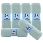 HIPHOP PANDA Baby Washcloths, Rayon Made from Bamboo - 2 Layer Ultra Soft Absorbent Newborn Bath Face Towel - Reusable Baby Wipes for Delicate Skin - Green, 6 Pack
