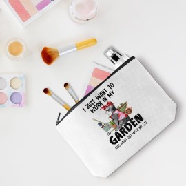 jealance Gardening Gifts for Women Makeup Bag Gardener Gifts Cosmetic Travel Bag Plant Lover Gift Cat Lover Toiletry Bag Cat Themed Gifts Skincare Bags Christmas Birthday for Female Best Friends