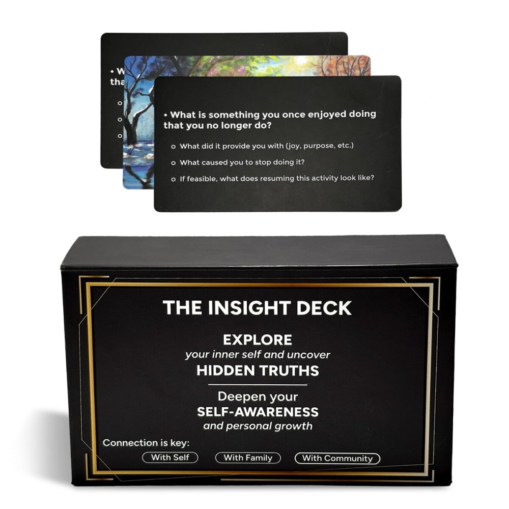 The Insight Deck - Self-Reflection Cards | Personal Growth & Introspection Tool | Journaling Prompts | Learn About self | Matte Finish & Durable Card Stock