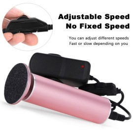 Electric Callus Remover for Feet Adjustable Speed, Powerful Foot Scrubber Electric Foot Callus Remover Heel File with 60PCS Sanding Discs Pedicure Tools for Feet Dead Skin Foot Grinder, Pink