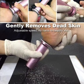 Electric Callus Remover for Feet Adjustable Speed, Powerful Foot Scrubber Electric Foot Callus Remover Heel File with 60PCS Sanding Discs Pedicure Tools for Feet Dead Skin Foot Grinder, Pink