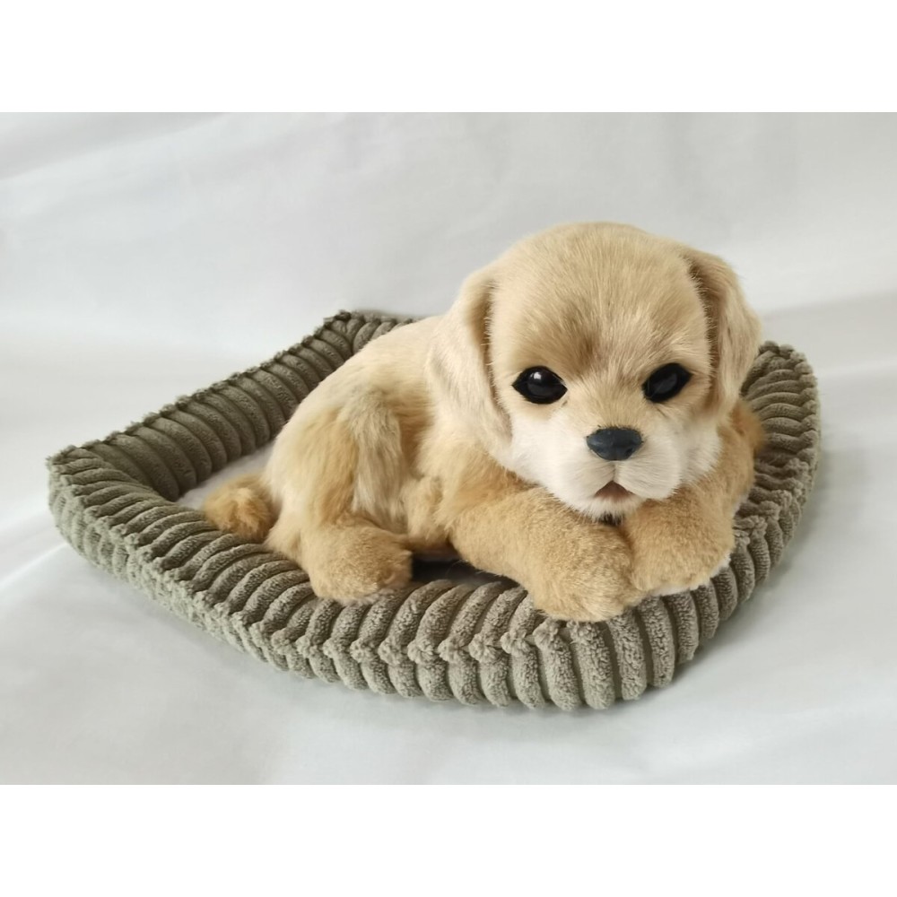 PawFection Pets Golden Retriever Dog, Realistic, Lifelike Stuffed Interactive Nodding Pet Toy, Companion Pet Puppy with 100% Handcrafted Synthetic Fur