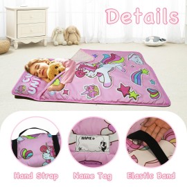 AKPLIT Nap Mat - Nap Mats for Preschool - 52X21 (Unicorn Pattern, Pink)