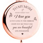 KGKAIMIZL Gifts for Mom - I Love You Mom Gift Rose Gold Compact Mirror-Gifts for Mom from Daughter-Birthday Gifts for Mom - Mom Gift for Mothers Day,ValentinesChristmas