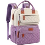 Diaper Bag Backpack, Large Unisex Baby Bags for Boys Girls, Purple Baby Nappy Diaper Bag, Multipurpose Travel Back Pack for Moms Dads with Insulated Pockets and Stroller Straps