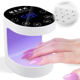 MEKK Cordless Mini UV Light for Gel Nails - 24W Rechargeable Mini UV LED Nail Lamp with Touch Control & Auto Sensor,Small Flash Cure Lamp,4 Timers,Portable Nail Light for Salon & Home(White) MEKK Cordless Mini UV Light for Gel Nails - 24W Rechargeable Mini UV LED Nail Lamp with Touch Control & Auto Sensor,Small Flash Cure Lamp,4 Timers,Portable Nail Light for Salon & Home(White)