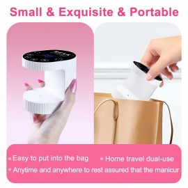 MEKK Cordless Mini UV Light for Gel Nails - 24W Rechargeable Mini UV LED Nail Lamp with Touch Control & Auto Sensor,Small Flash Cure Lamp,4 Timers,Portable Nail Light for Salon & Home(White)