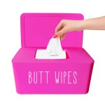 Moorfowl Butt Wipes Dispenser for Bathroom, Upgrade Size(8.2L x 4.9W x 3.9H inches), Large Capacity Flushable Wipes Holder Container for Restroom