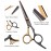Hair Cutting Scissors Kit, Hair Scissors Professional Haircut Scissors with Stainless Steel Hair Shears, Thinning Shears, Haircut Accessories in Leather Case for Salon/Home- 10PCS Gold Black
