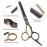 Hair Cutting Scissors Kit, Hair Scissors Professional Haircut Scissors with Stainless Steel Hair Shears, Thinning Shears, Haircut Accessories in Leather Case for Salon/Home- 10PCS Gold Black