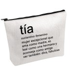 PWHAOO Tia Definition Cosmetic Bag Spanish Aunt Merchandise Spanish Auntie Definition Gift New Aunt Gift (Tia Definition B)