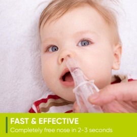 Airmed\'s Vac Nasal Aspirator Baby. CLINICALLY Tested, Safe and Gentle. Baby Nose Sucker with 2 Suction Heads and Cleaning Brush. Safe and Gentle Baby Nasal Aspirator with Strength of a Vacuum Cleaner