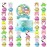25Pcs Cute Animal Cake Decorations with 24pcs Cupcake Toppers, 1pcs Big Cake Topper for Cute Animal Birthday Party Supplies