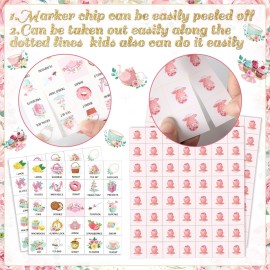 Shappy 35 Pcs Floral Tea Party Bingo Cards 24 Players Floral Tea Birthday Games Bingo Games for Adults Family Activities Birthday Wedding Party Favors Gifts