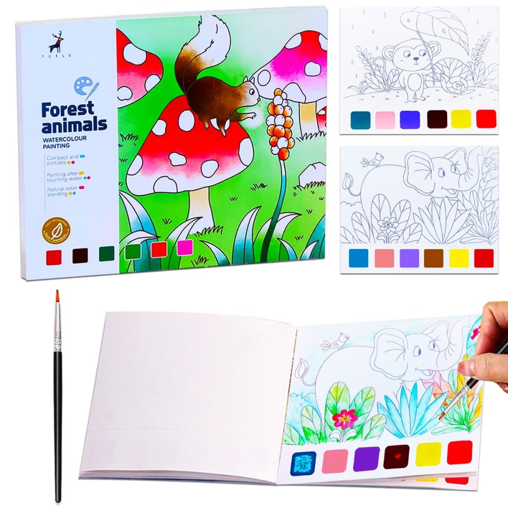 YXOTJHS Paint with Water Books, Watercolor Coloring Books for Kids Ages 4-8, Mess Free Water Painting Book for Toddlers 2-4, Arts and Crafts for Kids 4-6 Girls Boys Gifts